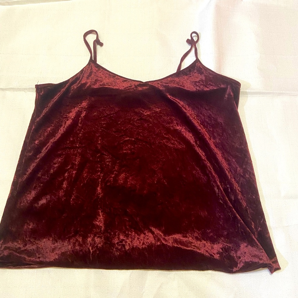 Red velvet tank top